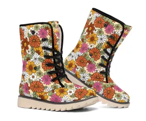 Flower Power Suede Snow Boots