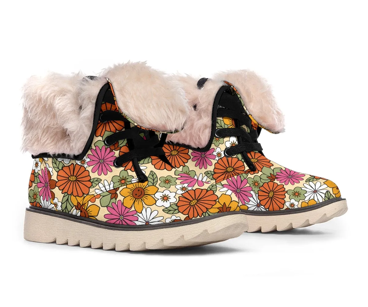 Flower Power Suede Snow Boots