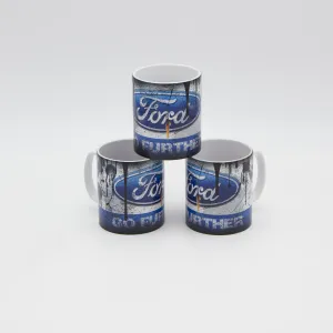 Ford inspired Retro/ Vintage Distressed Look Oil Can Mug - 10z