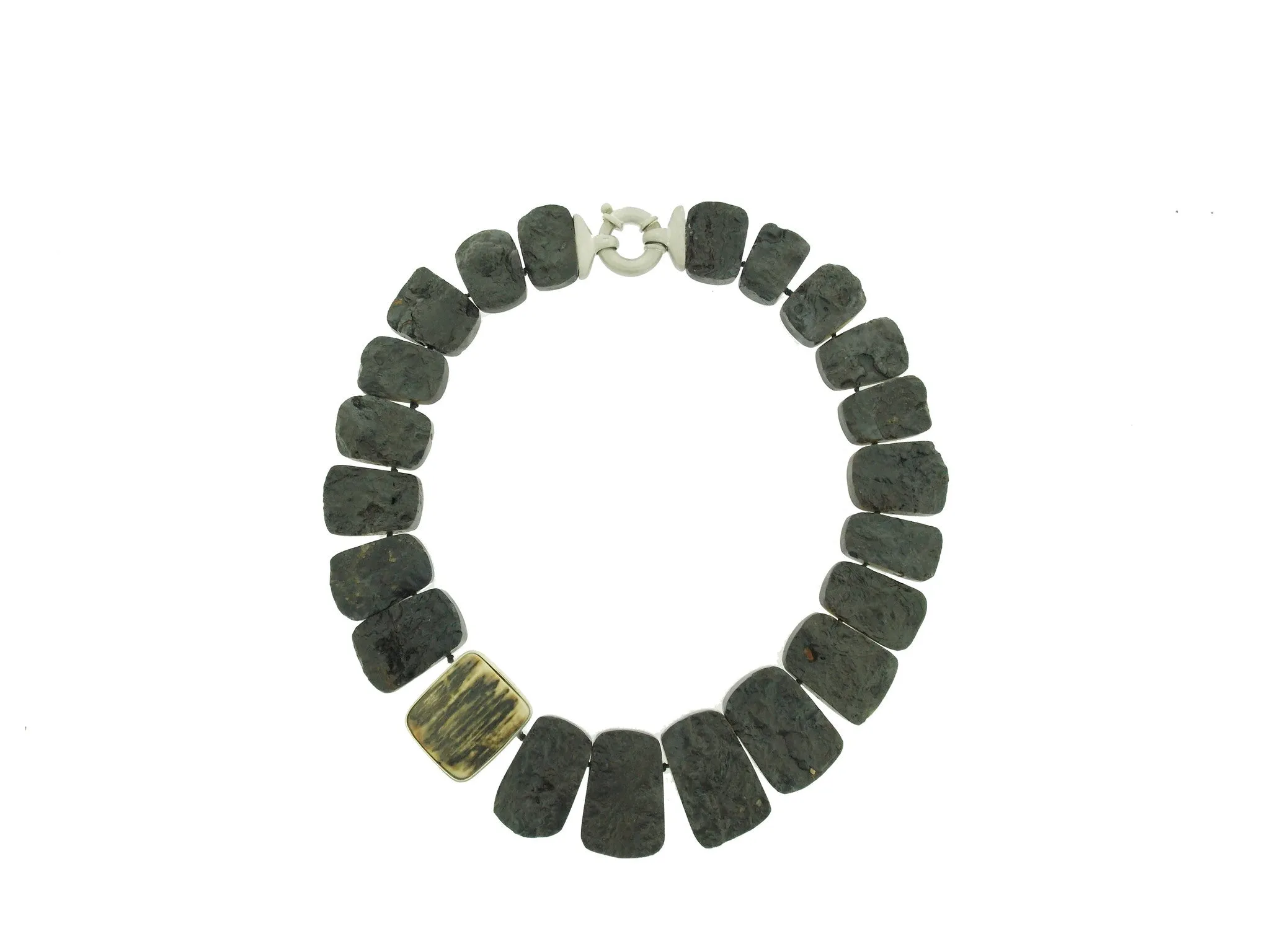 Fossilized Ivory and Hematite Necklace