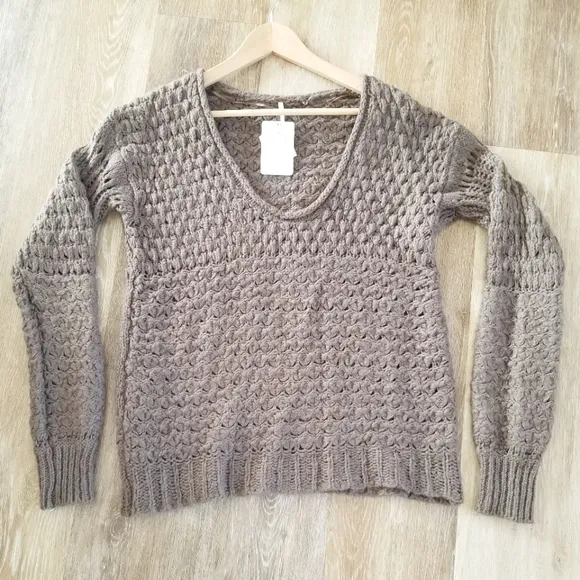 Free People Crashing Waves Sweater Chunky Knit Cardigan Oversized Boho NWT