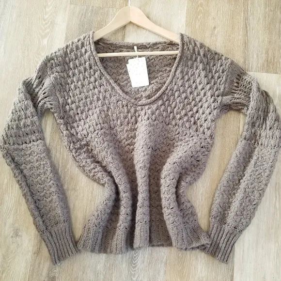 Free People Crashing Waves Sweater Chunky Knit Cardigan Oversized Boho NWT