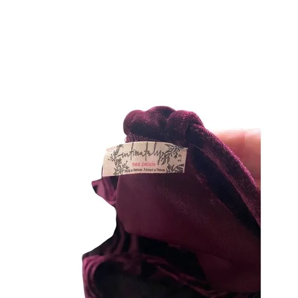 Free People Low Key Crushin’ Velvet Maxi Dress Pomegranate Wine Size S Bohemian