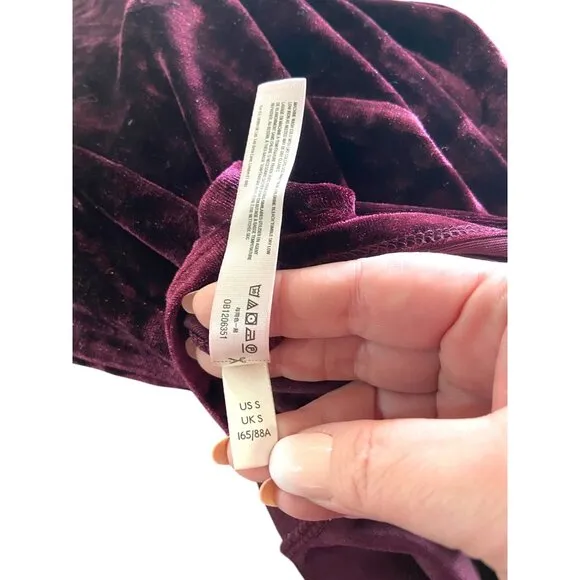 Free People Low Key Crushin’ Velvet Maxi Dress Pomegranate Wine Size S Bohemian