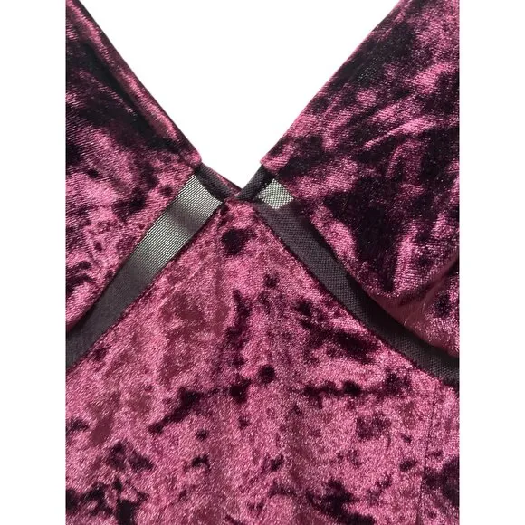 Free People Low Key Crushin’ Velvet Maxi Dress Pomegranate Wine Size S Bohemian