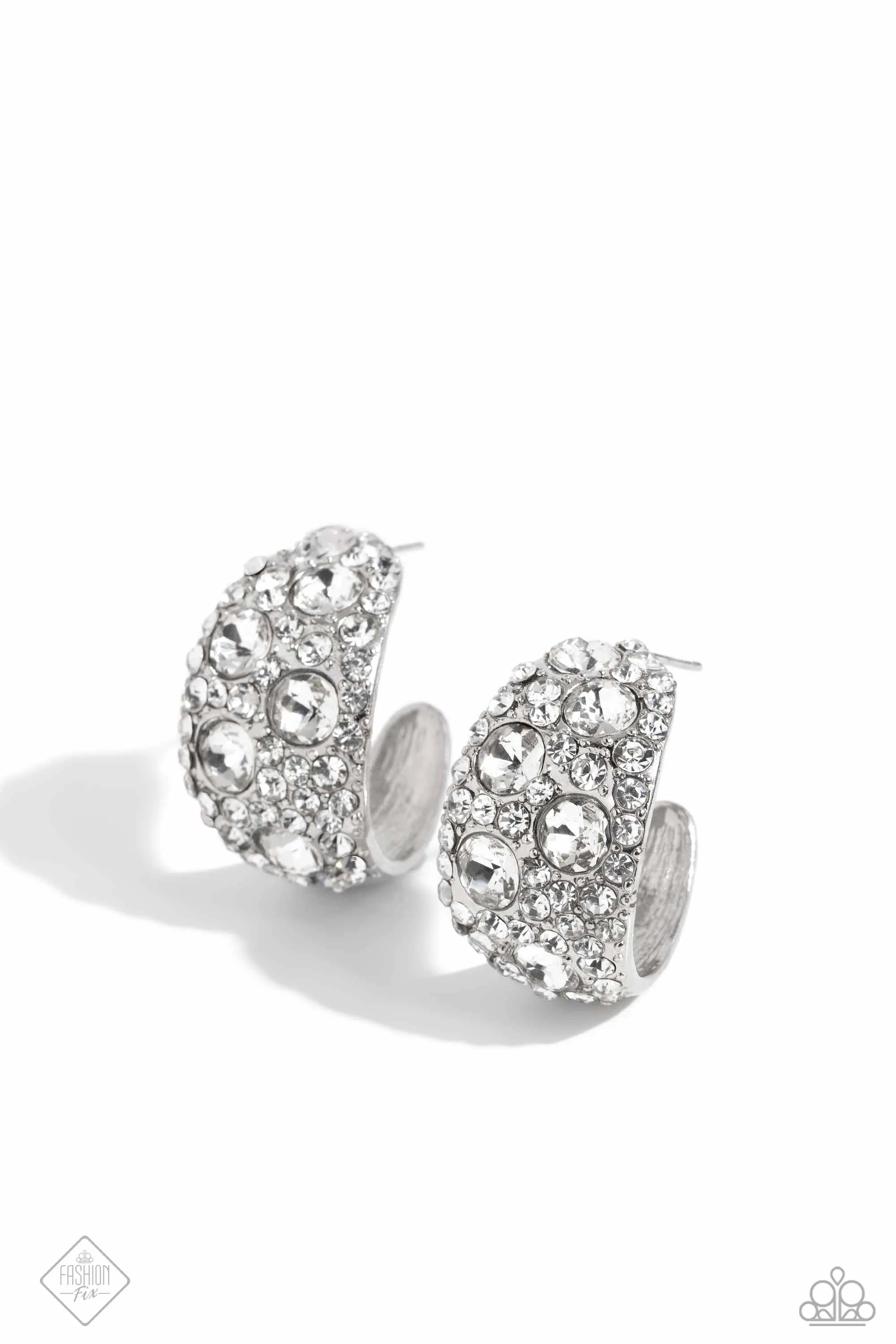 Freethinking Finesse - White Hoop Earring