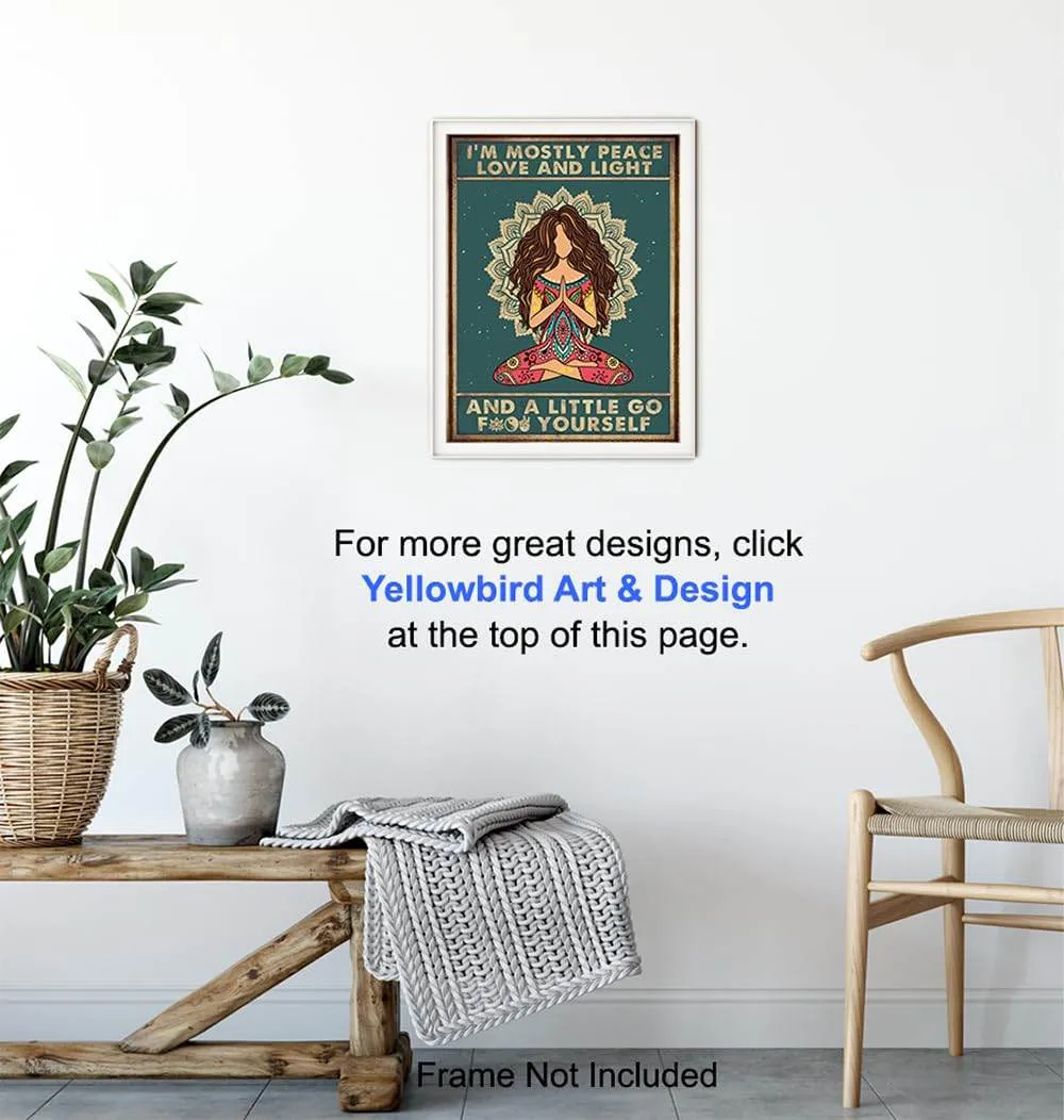 Funny Boho Wall Art 11x14 - Zen Meditation Decor - New Age Yoga Gifts for Women - Spiritual Motivational Bohemian Art Print - Hippie Wall Decor - positive affirmation Wall Decoration - Boho-chic