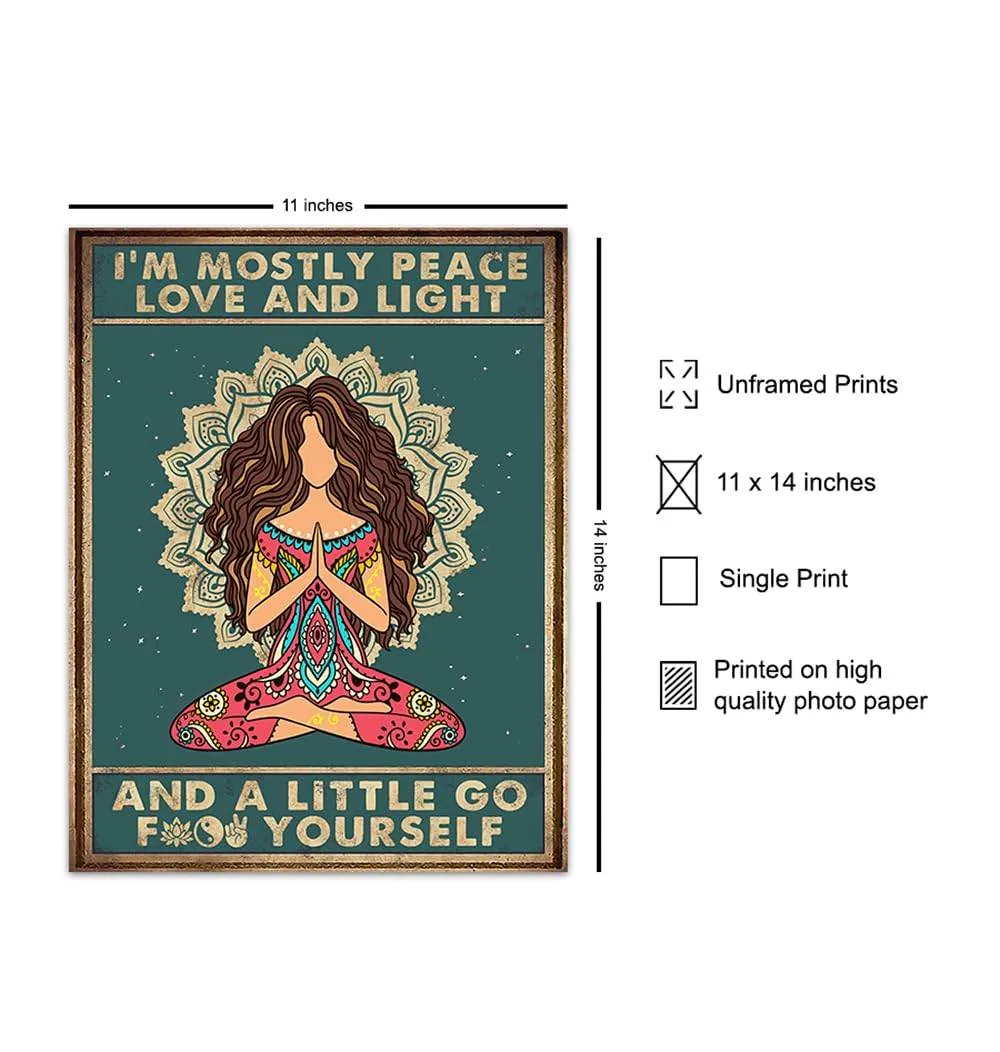 Funny Boho Wall Art 11x14 - Zen Meditation Decor - New Age Yoga Gifts for Women - Spiritual Motivational Bohemian Art Print - Hippie Wall Decor - positive affirmation Wall Decoration - Boho-chic