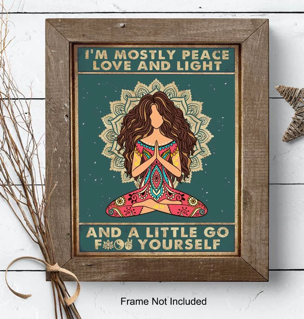 Funny Boho Wall Art 11x14 - Zen Meditation Decor - New Age Yoga Gifts for Women - Spiritual Motivational Bohemian Art Print - Hippie Wall Decor - positive affirmation Wall Decoration - Boho-chic