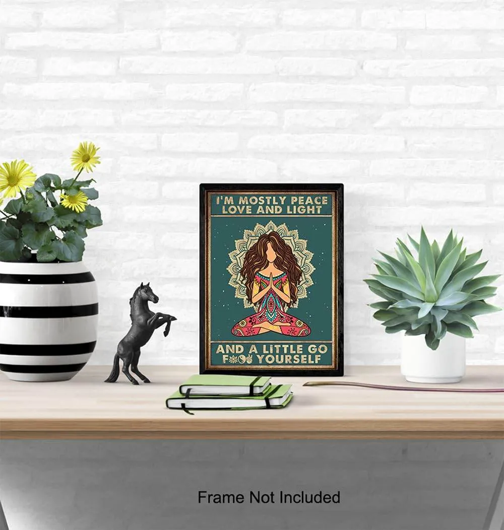 Funny Boho Wall Art 11x14 - Zen Meditation Decor - New Age Yoga Gifts for Women - Spiritual Motivational Bohemian Art Print - Hippie Wall Decor - positive affirmation Wall Decoration - Boho-chic