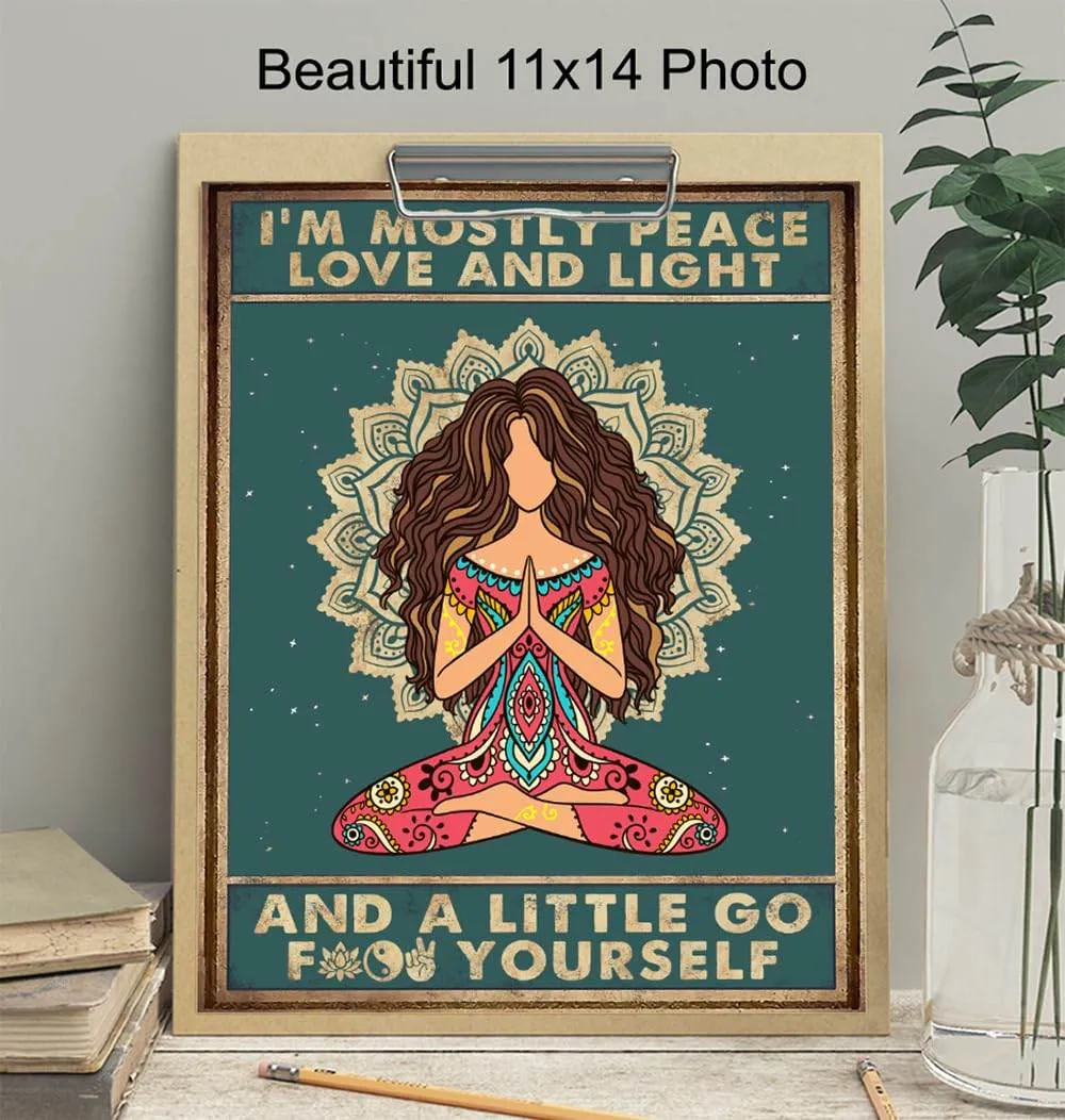 Funny Boho Wall Art 11x14 - Zen Meditation Decor - New Age Yoga Gifts for Women - Spiritual Motivational Bohemian Art Print - Hippie Wall Decor - positive affirmation Wall Decoration - Boho-chic