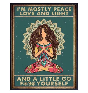 Funny Boho Wall Art 11x14 - Zen Meditation Decor - New Age Yoga Gifts for Women - Spiritual Motivational Bohemian Art Print - Hippie Wall Decor - positive affirmation Wall Decoration - Boho-chic