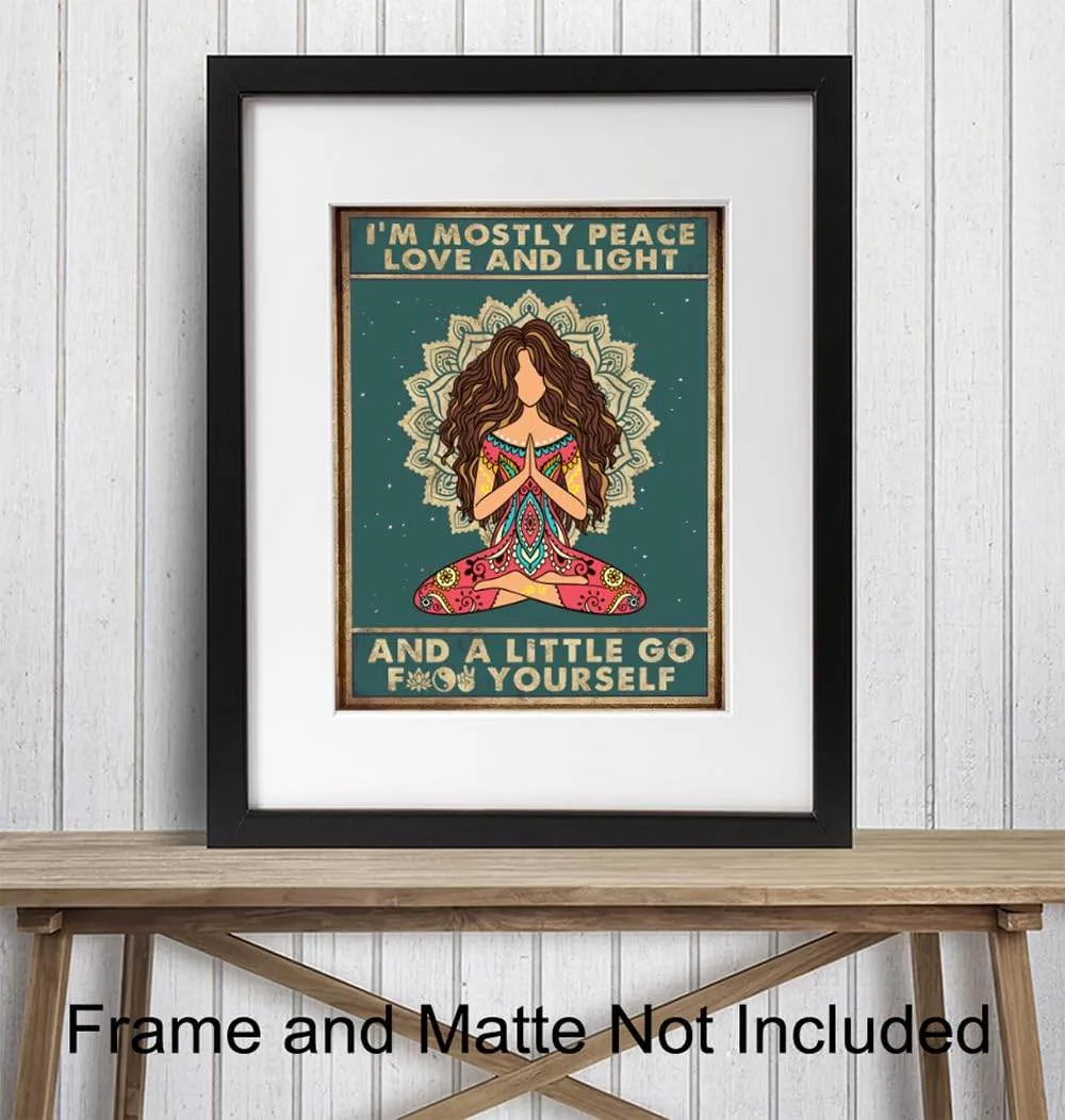 Funny Boho Wall Art 11x14 - Zen Meditation Decor - New Age Yoga Gifts for Women - Spiritual Motivational Bohemian Art Print - Hippie Wall Decor - positive affirmation Wall Decoration - Boho-chic