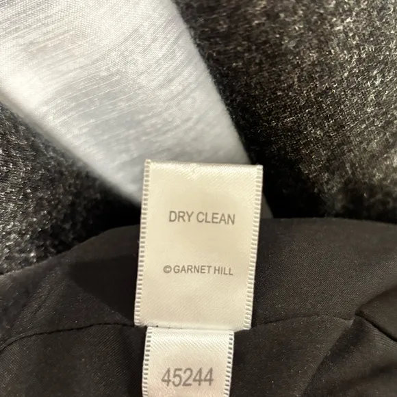 Garnet Hill Knit Relaxed Blazer Black Heather Tencel Wool Blend 14
