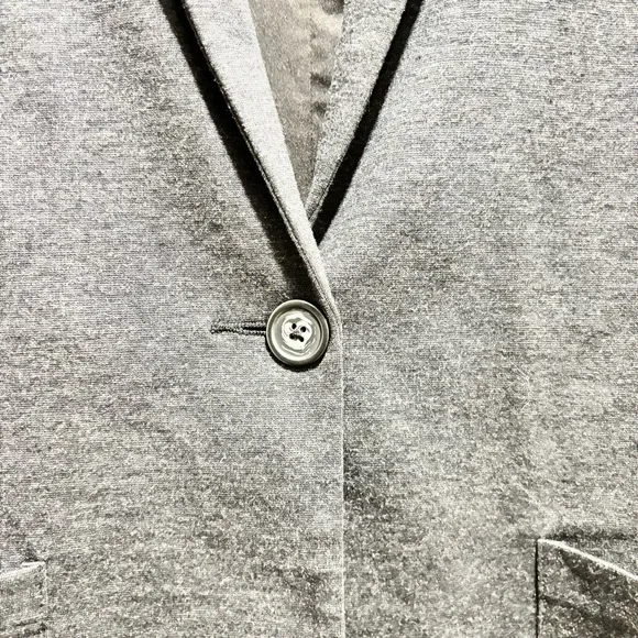 Garnet Hill Knit Relaxed Blazer Black Heather Tencel Wool Blend 14