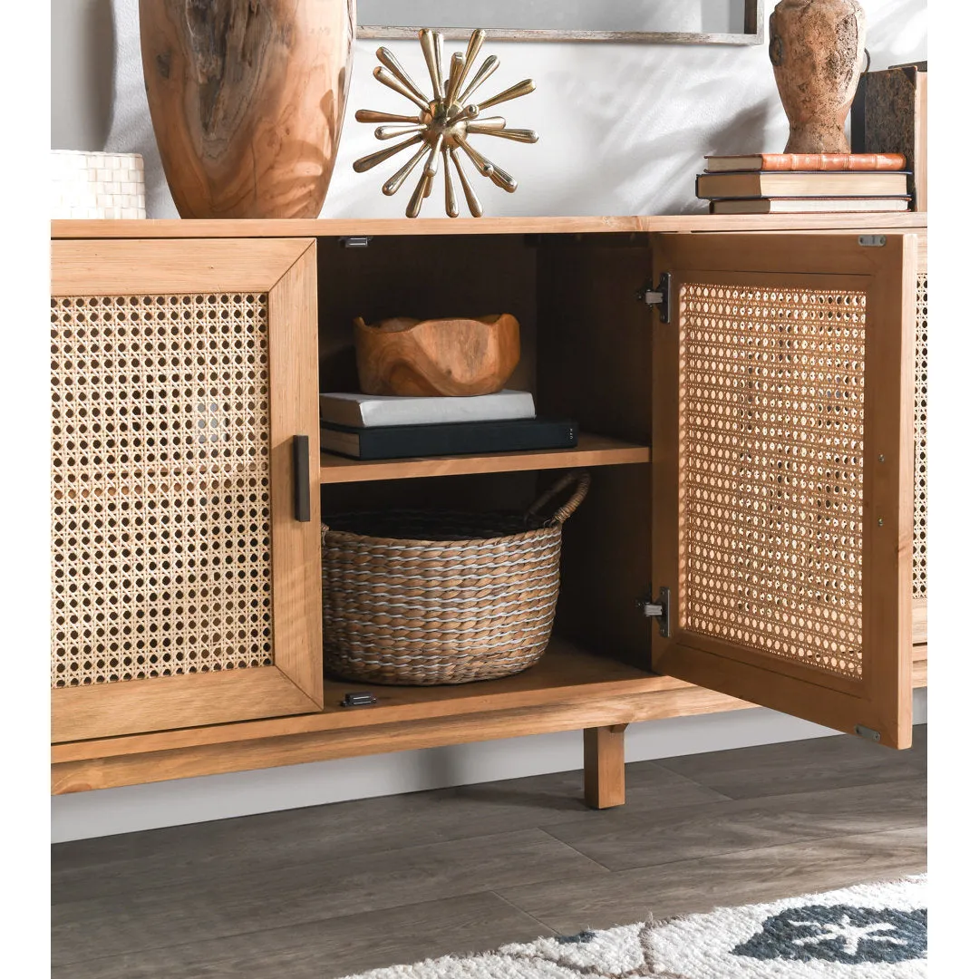Genie Solid Wood 4 - Door Sideboard Joss & Main Color: Natural Brown