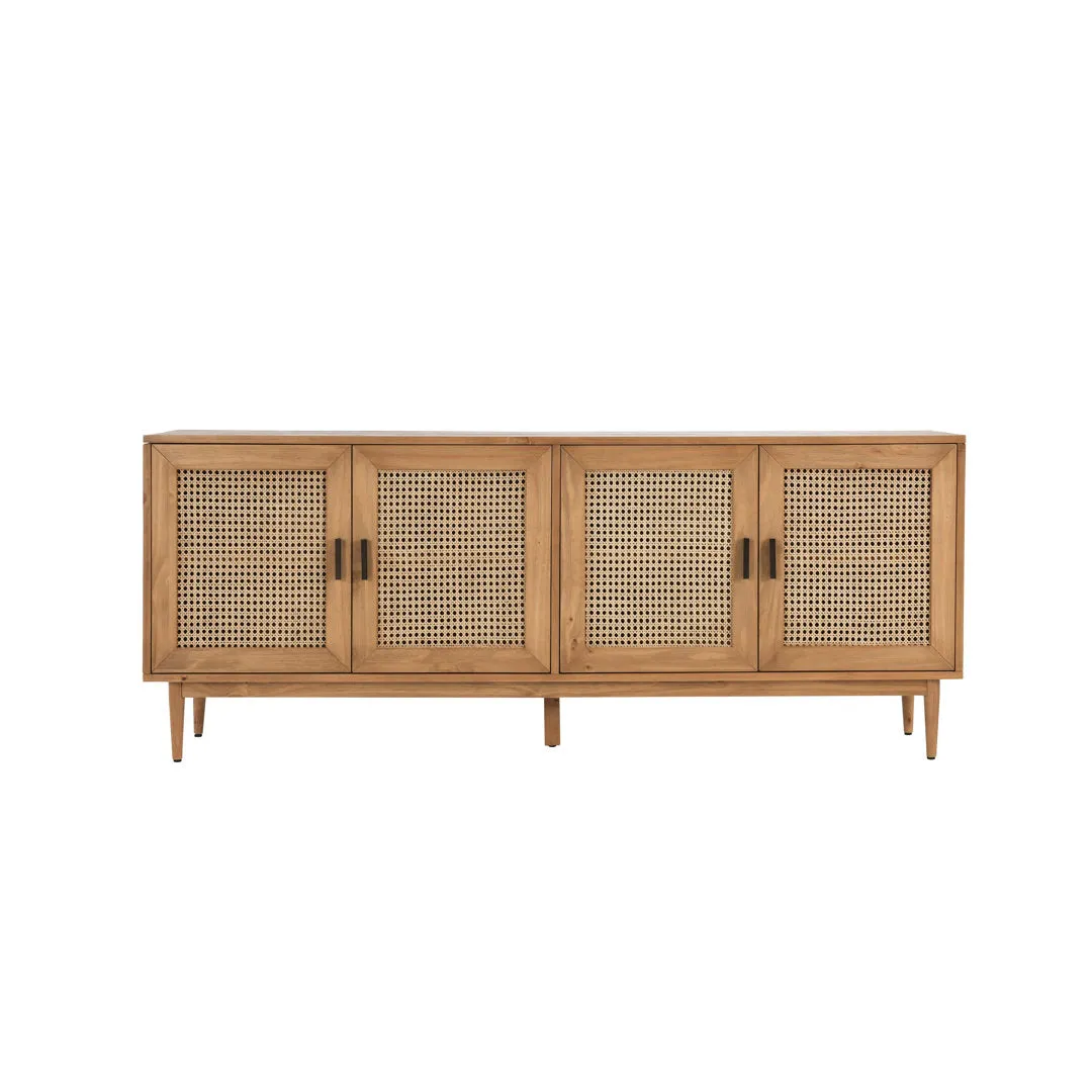 Genie Solid Wood 4 - Door Sideboard Joss & Main Color: Natural Brown