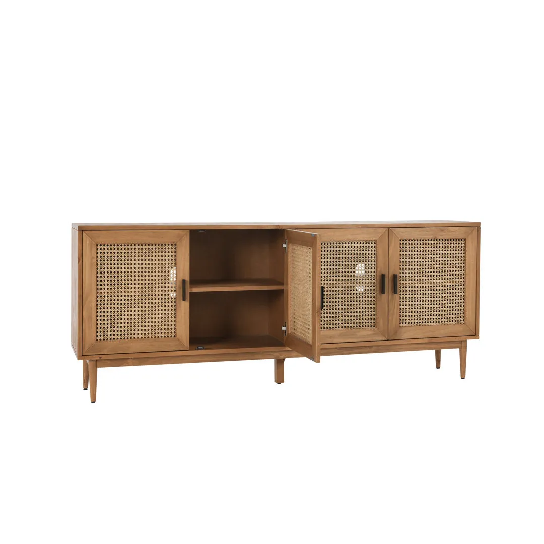 Genie Solid Wood 4 - Door Sideboard Joss & Main Color: Natural Brown