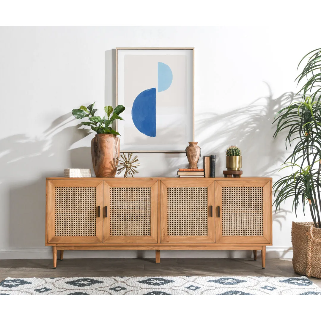 Genie Solid Wood 4 - Door Sideboard Joss & Main Color: Natural Brown