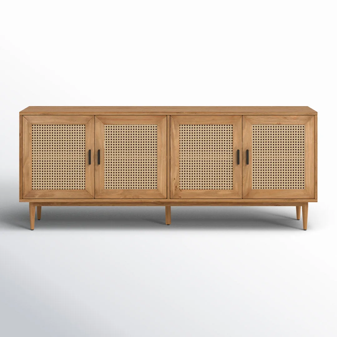 Genie Solid Wood 4 - Door Sideboard Joss & Main Color: Natural Brown
