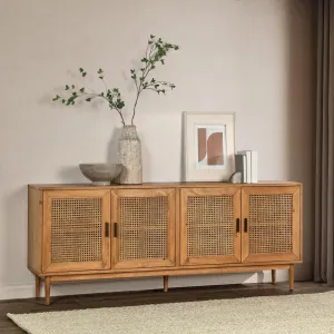 Genie Solid Wood 4 - Door Sideboard Joss & Main Color: Natural Brown