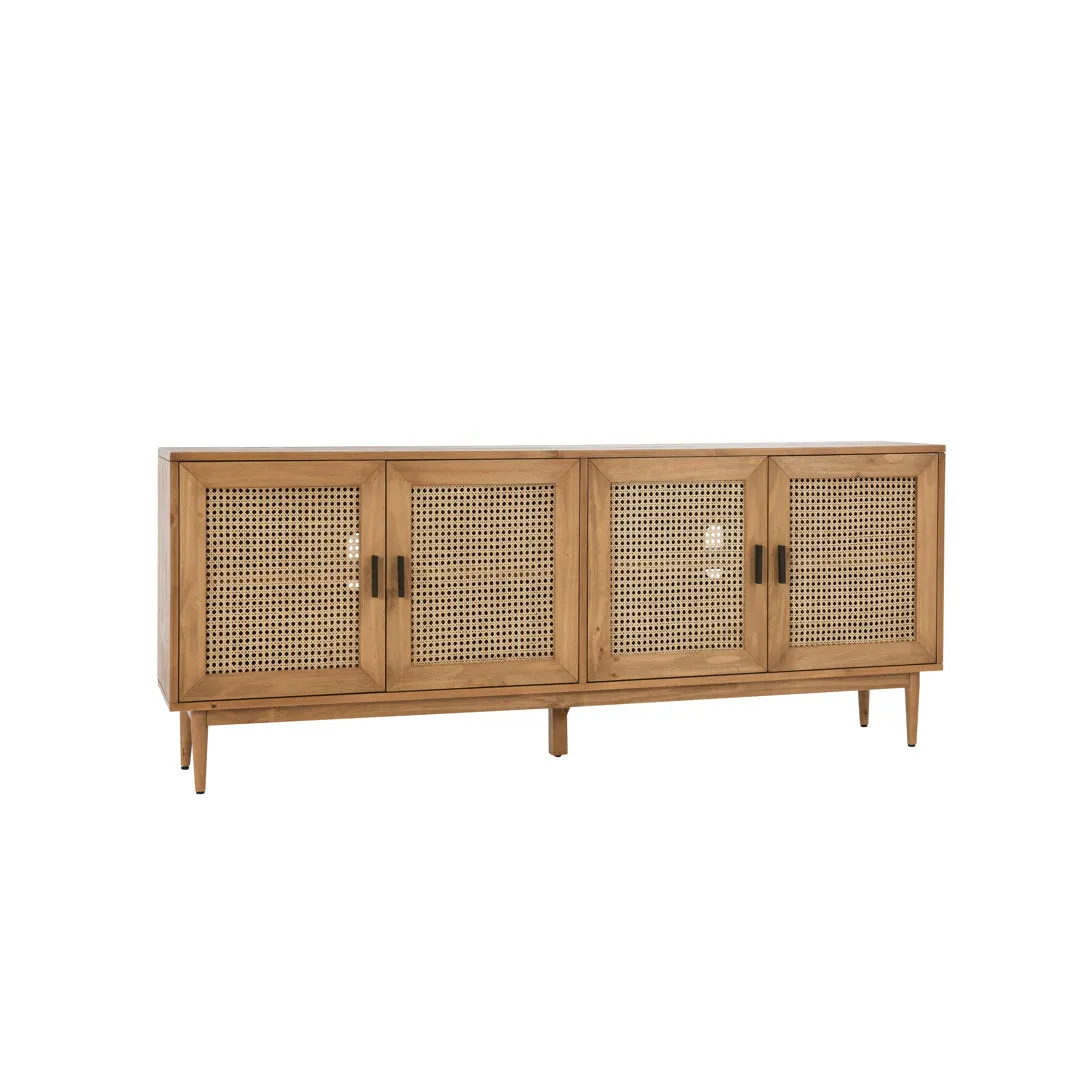 Genie Solid Wood 4 - Door Sideboard Joss & Main Color: Natural Brown