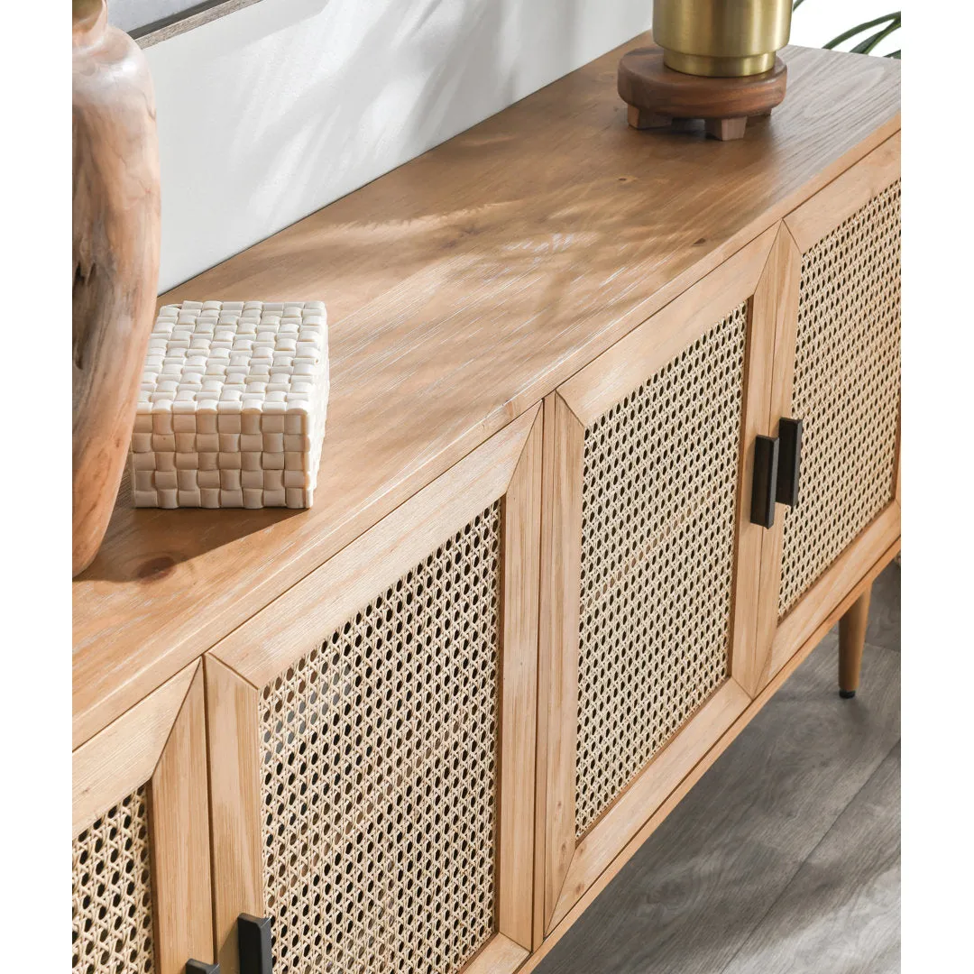 Genie Solid Wood 4 - Door Sideboard Joss & Main Color: Natural Brown