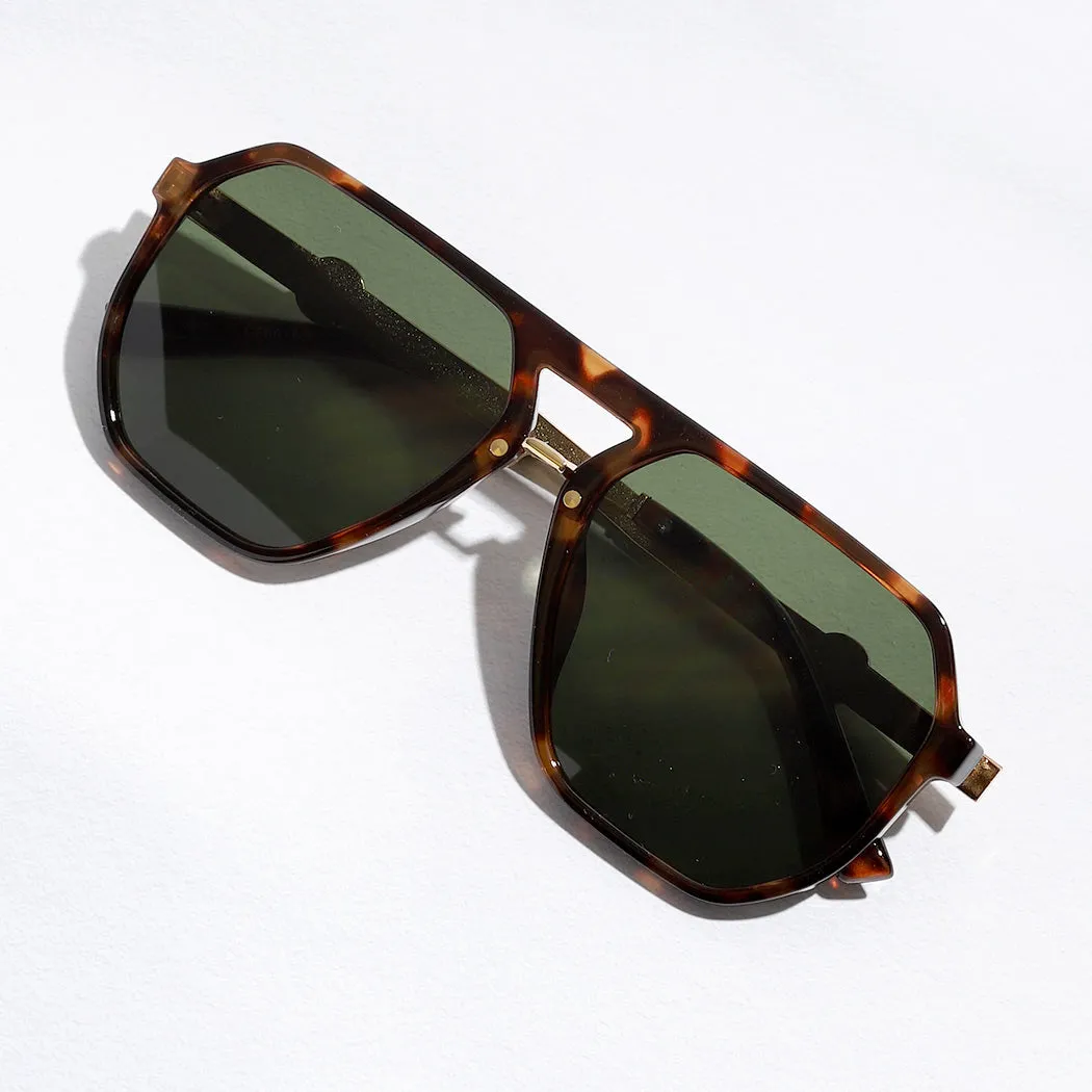 Geometric Shape Aviator Frame  Sunglasses