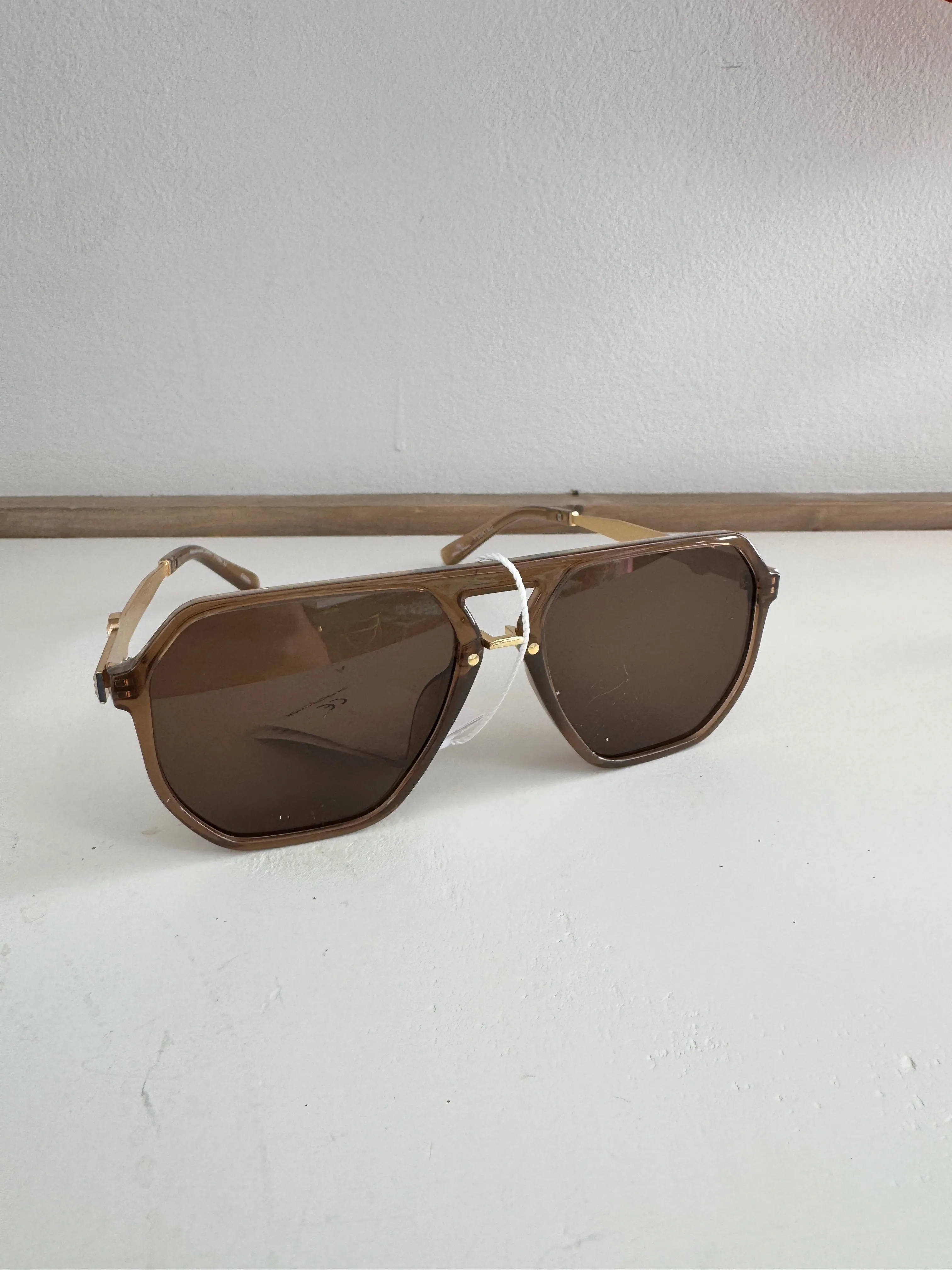 Geometric Shape Aviator Frame  Sunglasses
