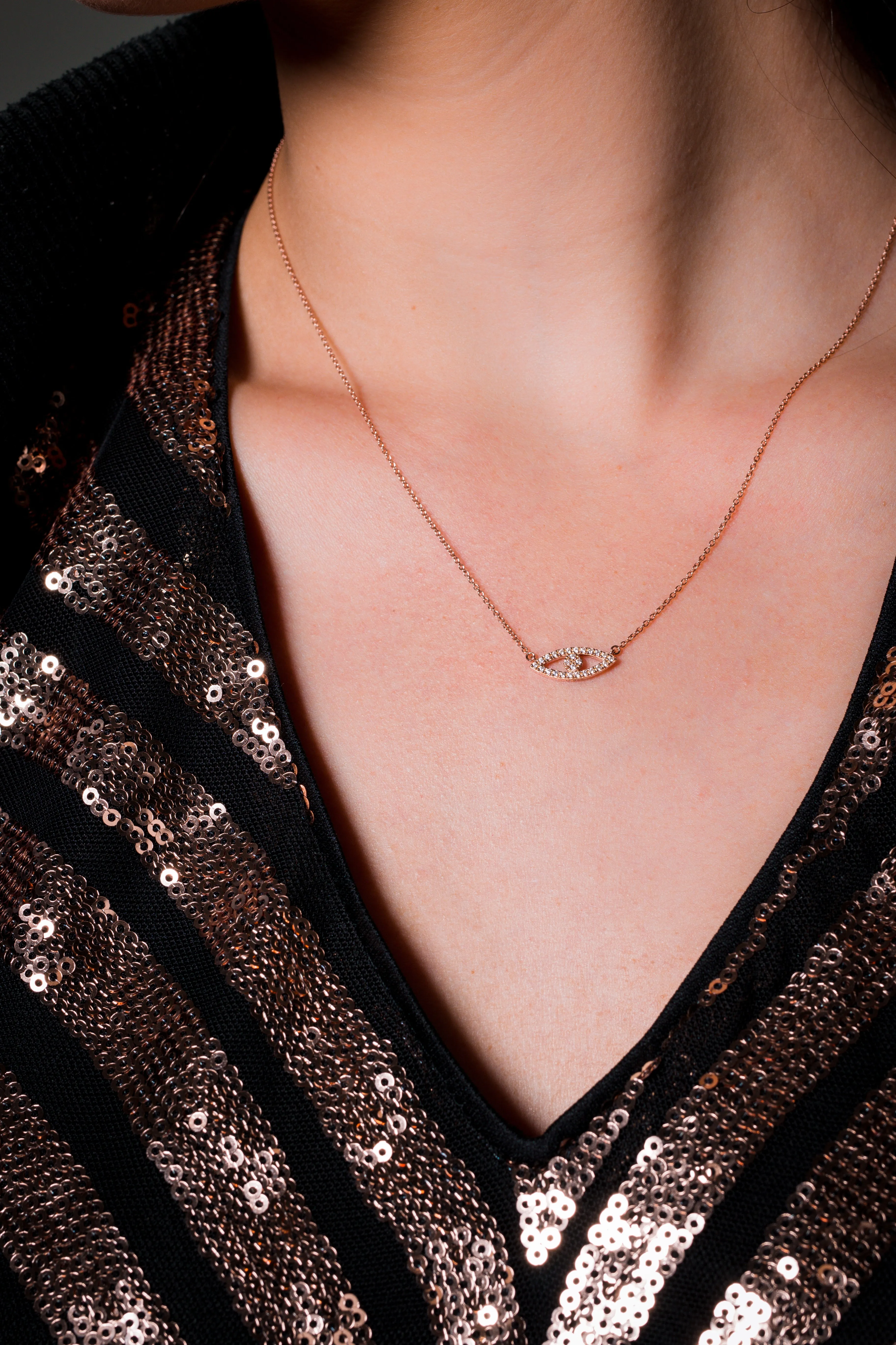 Georgini Rock Star Evil Eye Rose Gold Pendant