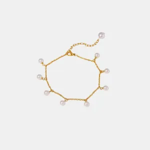 Golden Pearl Charm Anklet