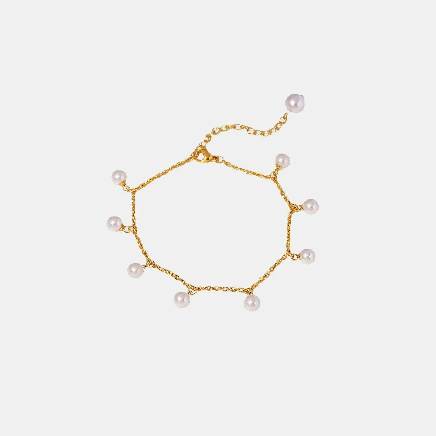 Golden Pearl Charm Anklet