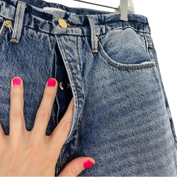 Good American Boy Jeans Womens 10 / 30 High Rise Straight Leg 90s Distressed