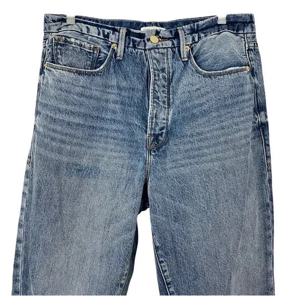 Good American Boy Jeans Womens 10 / 30 High Rise Straight Leg 90s Distressed