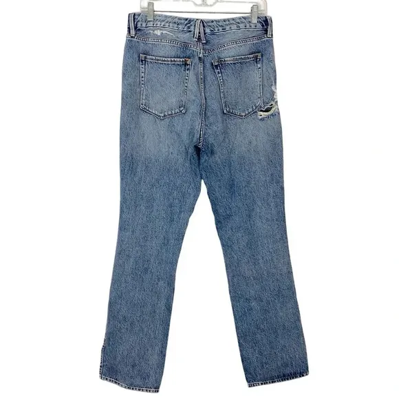 Good American Boy Jeans Womens 10 / 30 High Rise Straight Leg 90s Distressed