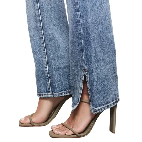 Good American Boy Jeans Womens 10 / 30 High Rise Straight Leg 90s Distressed
