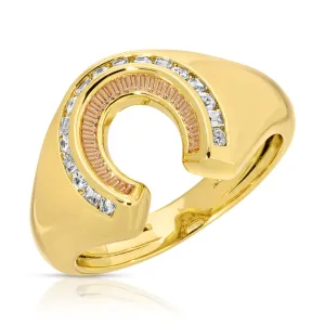 Good Fortune Horseshoe Signet Ring- Gold or Silver
