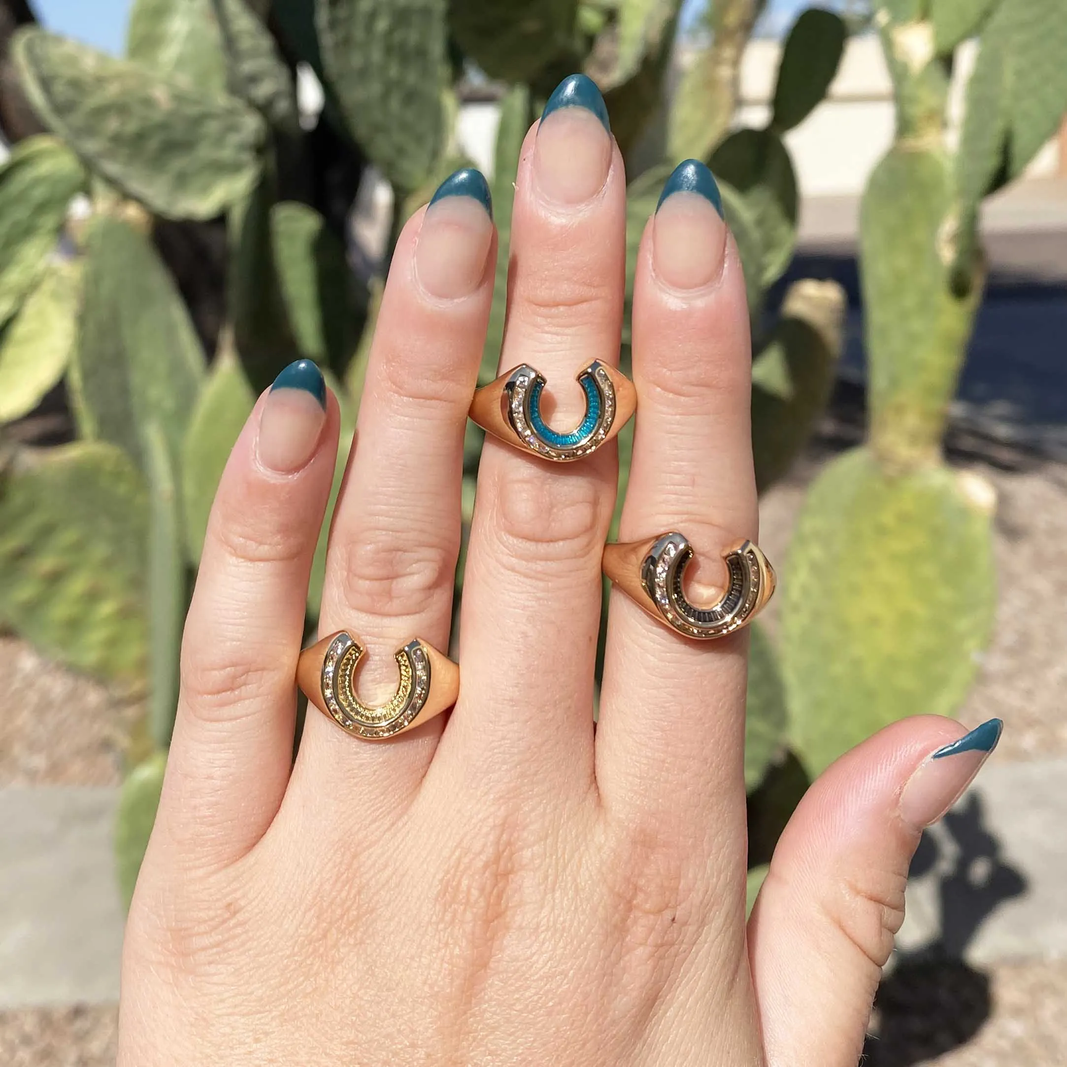 Good Fortune Horseshoe Signet Ring- Gold or Silver