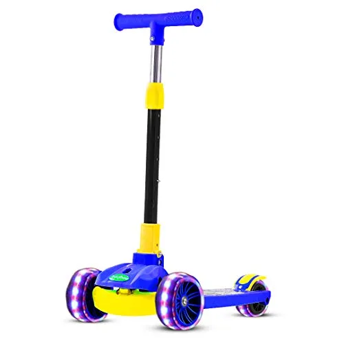 GoodLuck Baybee Skate Scooter for Kids, 3 Wheel Kids Scooter Smart Kick Scooter with Fold-able & Height Adjustable Handle, Runner Scooter (Smart Blue)