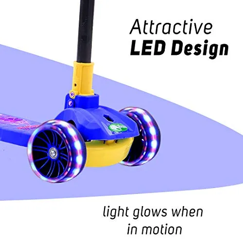 GoodLuck Baybee Skate Scooter for Kids, 3 Wheel Kids Scooter Smart Kick Scooter with Fold-able & Height Adjustable Handle, Runner Scooter (Smart Blue)