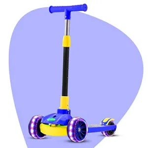 GoodLuck Baybee Skate Scooter for Kids, 3 Wheel Kids Scooter Smart Kick Scooter with Fold-able & Height Adjustable Handle, Runner Scooter (Smart Blue)