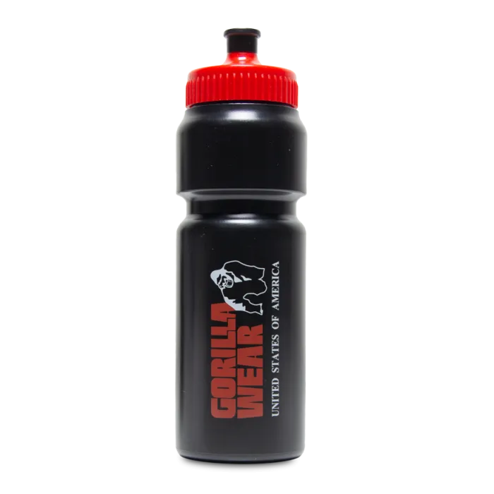 Gorilla Wear Classic Sports Bottle - Black/Red