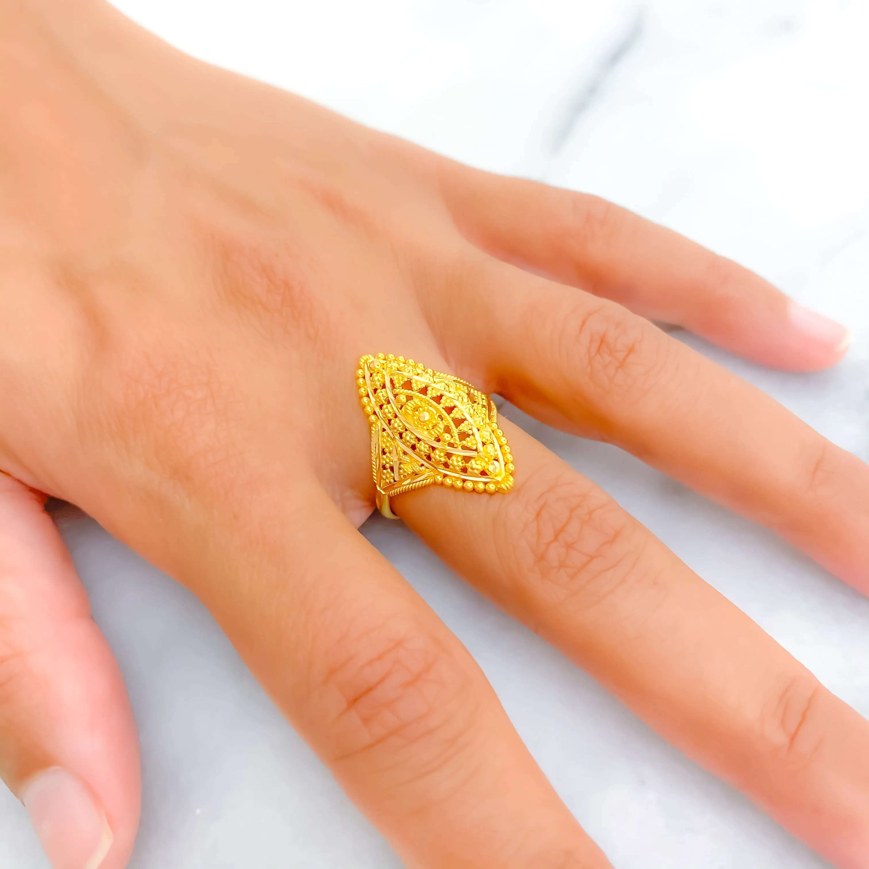 Graceful Dazzling 22K Gold Ring