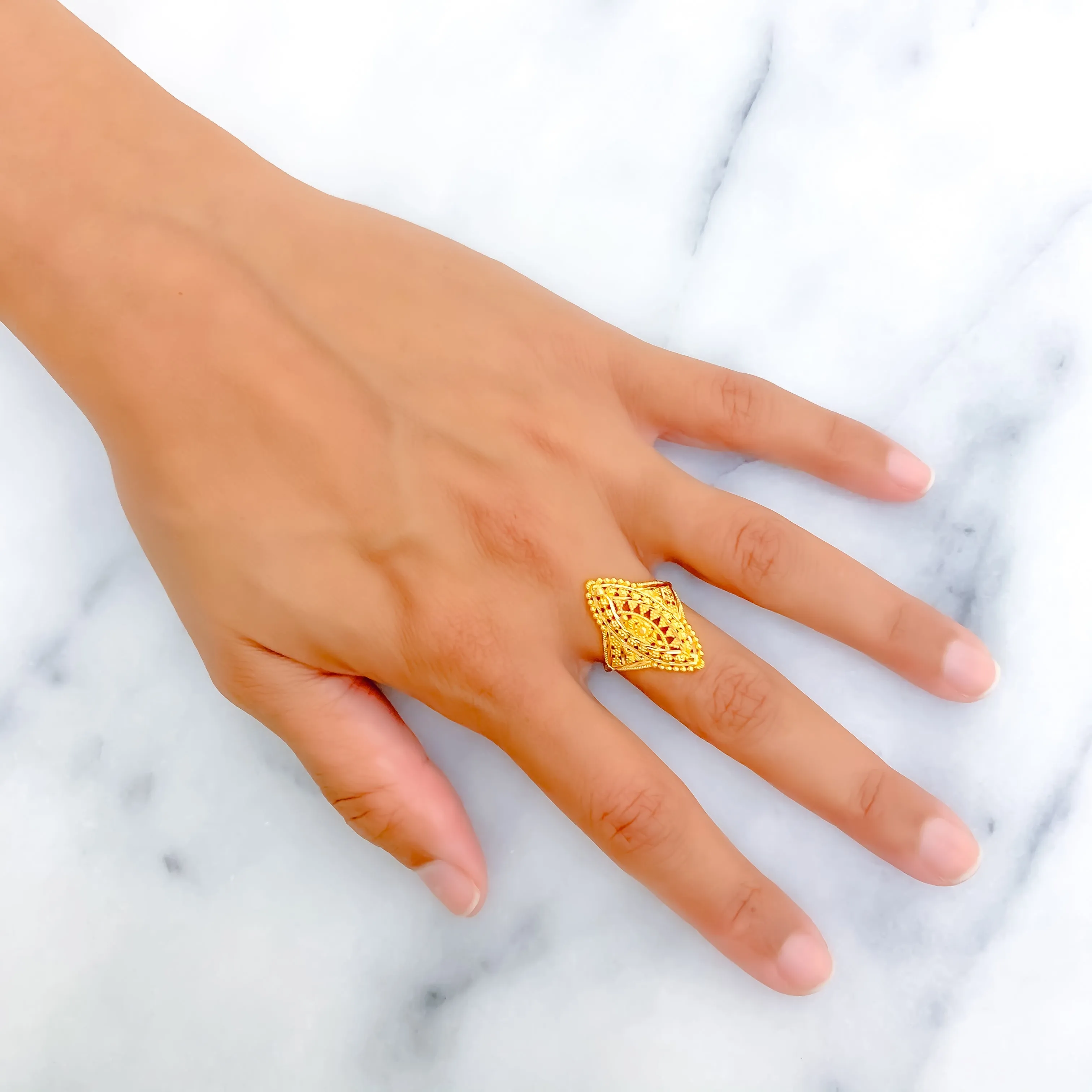 Graceful Dazzling 22K Gold Ring