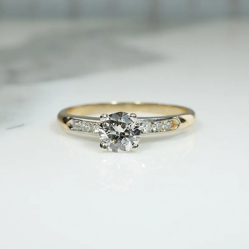 Graceful Mid-Century Diamond Engagement Ring
