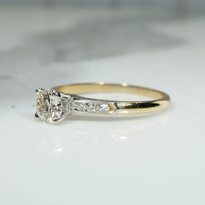 Graceful Mid-Century Diamond Engagement Ring