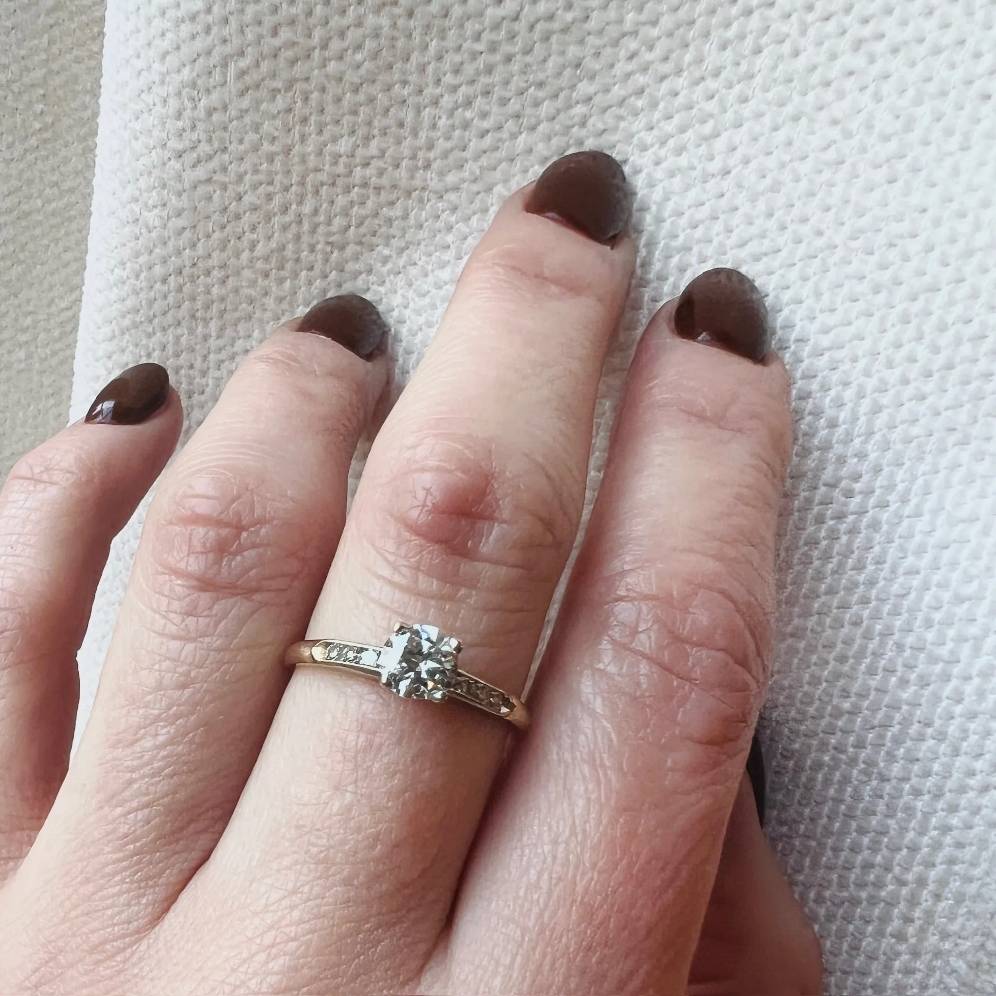 Graceful Mid-Century Diamond Engagement Ring