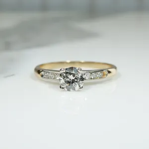 Graceful Mid-Century Diamond Engagement Ring