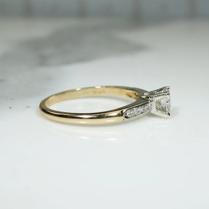 Graceful Mid-Century Diamond Engagement Ring