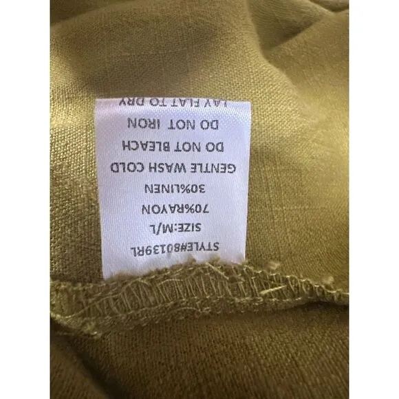 Grade &amp; Gather Mustard Yellow Open Front Cardigan w/Pockets Lightweight Casual L